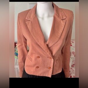 Something Else by Natalie Wood Jacket All Cotton double breast terracotta Sz. 4